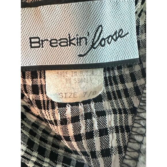 Breaking Loose black white short sleeves romper size 7/8 - Picture 3 of 14